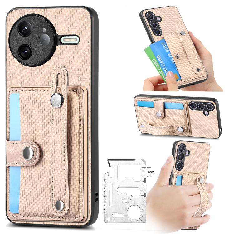 Wristband Kickstand Card Wallet Back Phone Case with Tool Knife, For Redmi 15C 5G / 4G Global 171mm, For Xiaomi 15T, For Redmi K80 Pro / Poco F7 Ultra, For Redmi K80 / Poco F7 Pro