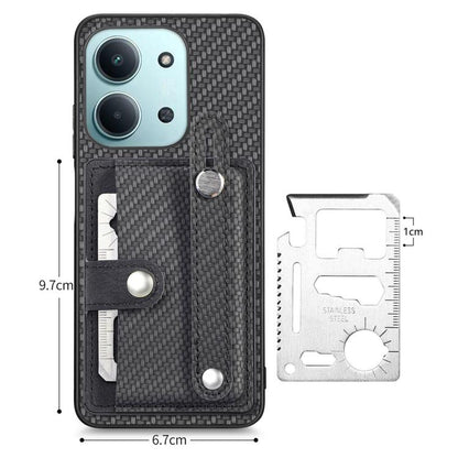 Wristband Kickstand Card Wallet Back Phone Case with Tool Knife, For Redmi 15C 5G / 4G Global 171mm, For Xiaomi 15T, For Redmi K80 Pro / Poco F7 Ultra, For Redmi K80 / Poco F7 Pro