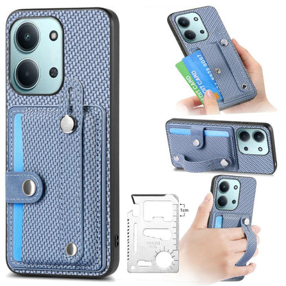 Wristband Kickstand Card Wallet Back Phone Case with Tool Knife, For Redmi 15C 5G / 4G Global 171mm, For Xiaomi 15T, For Redmi K80 Pro / Poco F7 Ultra, For Redmi K80 / Poco F7 Pro