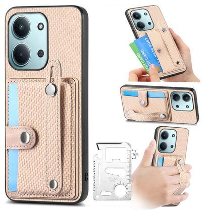 Wristband Kickstand Card Wallet Back Phone Case with Tool Knife, For Redmi 15C 5G / 4G Global 171mm, For Xiaomi 15T, For Redmi K80 Pro / Poco F7 Ultra, For Redmi K80 / Poco F7 Pro