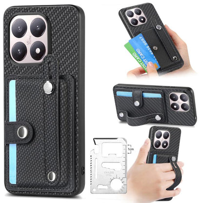 Wristband Kickstand Card Wallet Back Phone Case with Tool Knife, For Redmi 15C 5G / 4G Global 171mm, For Xiaomi 15T, For Redmi K80 Pro / Poco F7 Ultra, For Redmi K80 / Poco F7 Pro