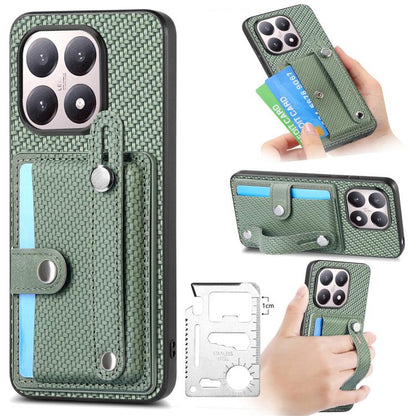 Wristband Kickstand Card Wallet Back Phone Case with Tool Knife, For Redmi 15C 5G / 4G Global 171mm, For Xiaomi 15T, For Redmi K80 Pro / Poco F7 Ultra, For Redmi K80 / Poco F7 Pro