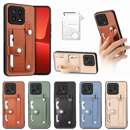 Wristband Kickstand Card Wallet Back Phone Case with Tool Knife, For Redmi Note 14 5G, For Redmi Note 14 Pro+ 5G, For Redmi Note 14 Pro 5G, For Xiaomi 14 Pro