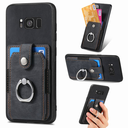 Retro Skin-feel Ring Card Wallet Phone Case, For Samsung Galaxy S24+ 5G, For Samsung Galaxy A15, For Samsung Galaxy S8+, For Samsung Galaxy S8