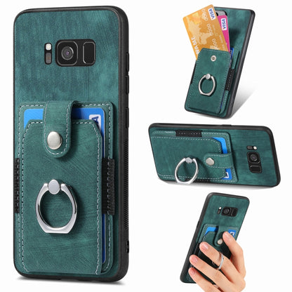 Retro Skin-feel Ring Card Wallet Phone Case, For Samsung Galaxy S24+ 5G, For Samsung Galaxy A15, For Samsung Galaxy S8+, For Samsung Galaxy S8