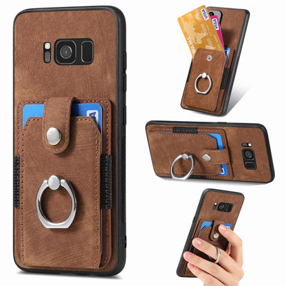Retro Skin-feel Ring Card Wallet Phone Case, For Samsung Galaxy S24+ 5G, For Samsung Galaxy A15, For Samsung Galaxy S8+, For Samsung Galaxy S8
