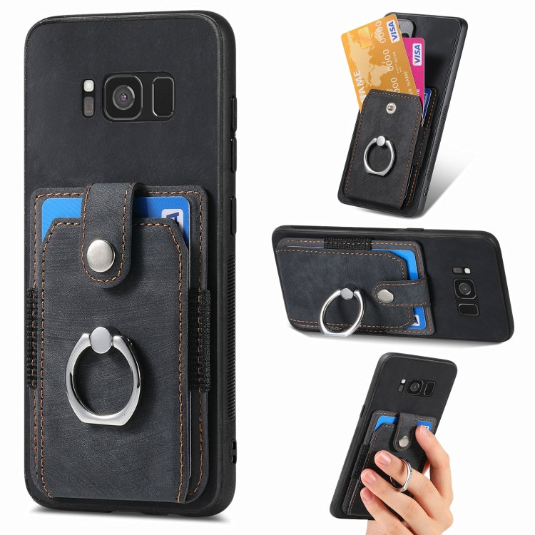 Retro Skin-feel Ring Card Wallet Phone Case, For Samsung Galaxy S24+ 5G, For Samsung Galaxy A15, For Samsung Galaxy S8+, For Samsung Galaxy S8
