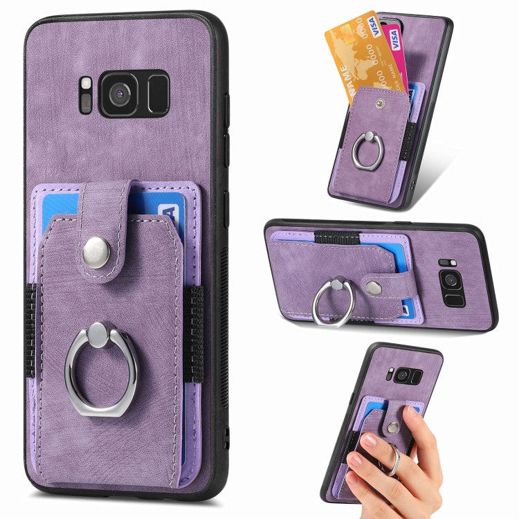 Retro Skin-feel Ring Card Wallet Phone Case, For Samsung Galaxy S24+ 5G, For Samsung Galaxy A15, For Samsung Galaxy S8+, For Samsung Galaxy S8