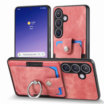 Retro Skin-feel Ring Card Wallet Phone Case, For Samsung Galaxy S24+ 5G, For Samsung Galaxy A15, For Samsung Galaxy S8+, For Samsung Galaxy S8