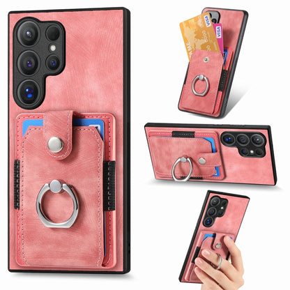 Retro Skin-feel Ring Card Wallet Phone Case, For Samsung Galaxy S24 FE 5G, For Sumsung Galaxy A55 5G, For Samsung Galaxy A35 5G, For Samsung Galaxy S24 Ultra 5G