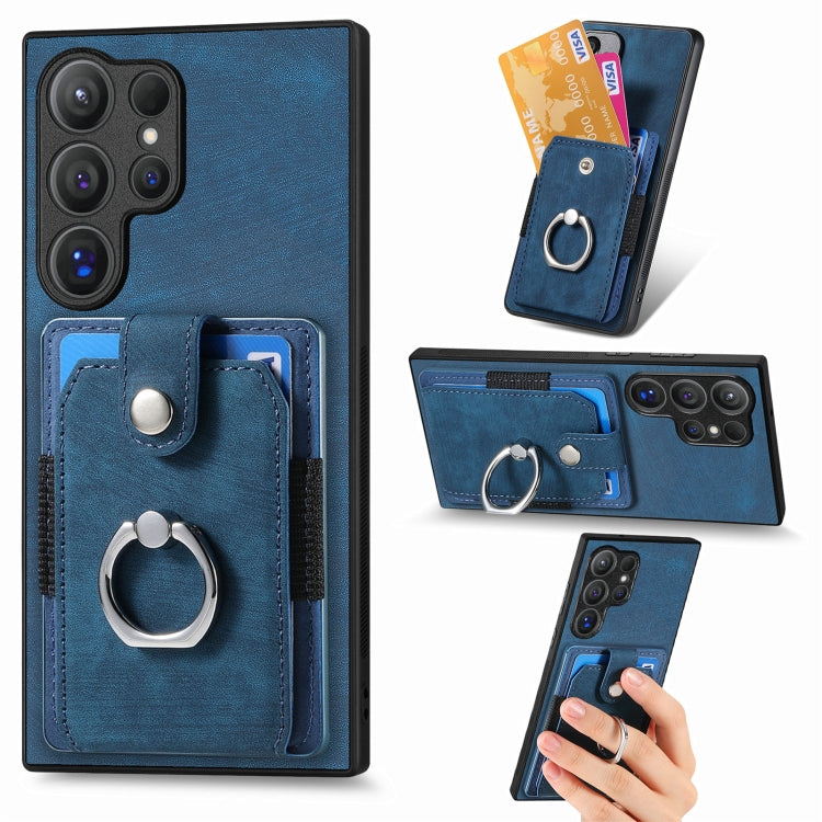 Retro Skin-feel Ring Card Wallet Phone Case, For Samsung Galaxy S24 FE 5G, For Sumsung Galaxy A55 5G, For Samsung Galaxy A35 5G, For Samsung Galaxy S24 Ultra 5G