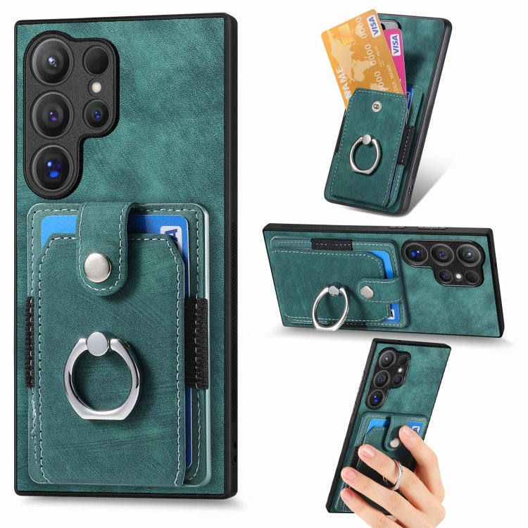 Retro Skin-feel Ring Card Wallet Phone Case, For Samsung Galaxy S24 FE 5G, For Sumsung Galaxy A55 5G, For Samsung Galaxy A35 5G, For Samsung Galaxy S24 Ultra 5G