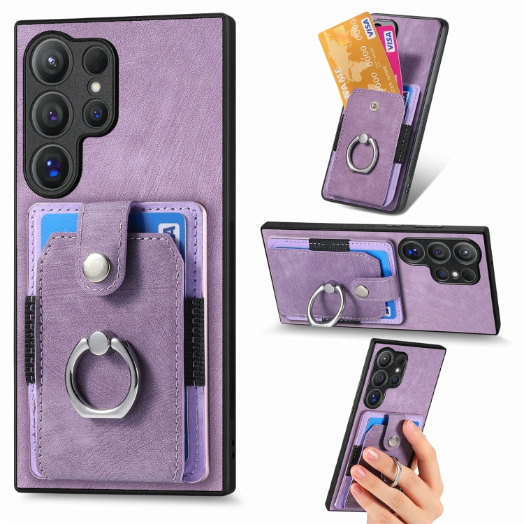 Retro Skin-feel Ring Card Wallet Phone Case, For Samsung Galaxy S24 FE 5G, For Sumsung Galaxy A55 5G, For Samsung Galaxy A35 5G, For Samsung Galaxy S24 Ultra 5G