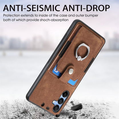 Retro Skin-feel Ring Card Wallet Phone Case, For Samsung Galaxy S24+ 5G, For Samsung Galaxy A15, For Samsung Galaxy S8+, For Samsung Galaxy S8