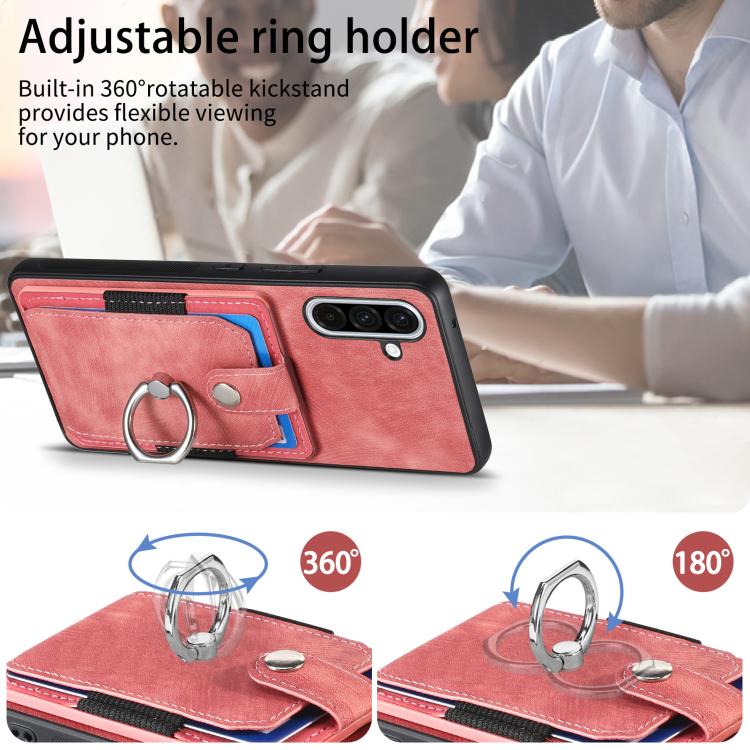 Retro Skin-feel Ring Card Wallet Phone Case, For Samsung Galaxy A36, For Samsung Galaxy S25 5G, For Samsung Galaxy S25+ 5G, For Samsung Galaxy S25 Ultra 5G