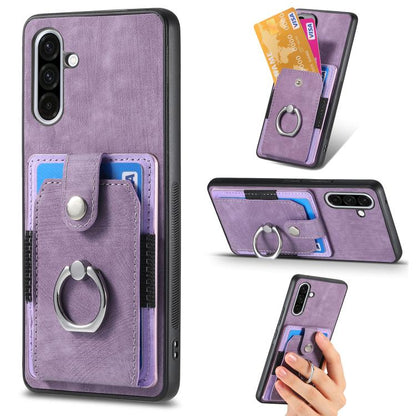 Retro Skin-feel Ring Card Wallet Phone Case, For Samsung Galaxy A36, For Samsung Galaxy S25 5G, For Samsung Galaxy S25+ 5G, For Samsung Galaxy S25 Ultra 5G