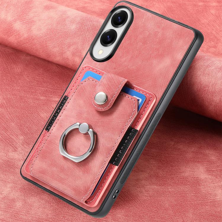 Retro Skin-feel Ring Card Wallet Phone Case, For Samsung Galaxy S25 Edge 5G, For Samsung Galaxy A56 5G, For Samsung Galaxy A36, For Samsung Galaxy S25 5G