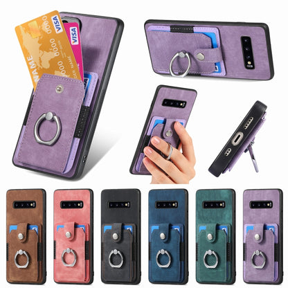 Retro Skin-feel Ring Card Wallet Phone Case, For Samsung Galaxy S24+ 5G, For Samsung Galaxy A15, For Samsung Galaxy S8+, For Samsung Galaxy S8