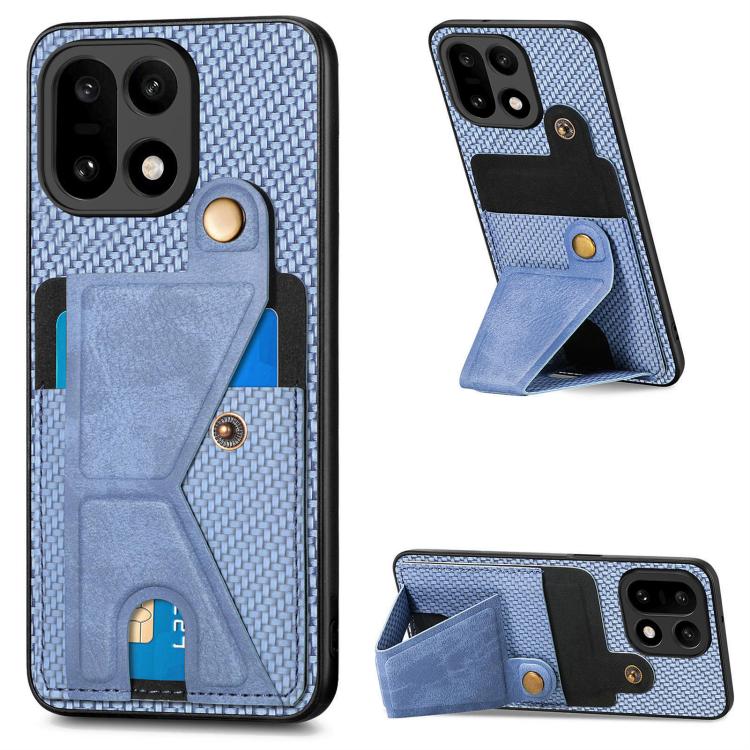 Carbon Fiber Wallet Flip Card K-shaped Holder Phone Case, For OnePlus Ace 6 / 6T / 15R, For OnePlus 15, For OnePlus Nord CE 3 Lite, For OnePlus Nord CE 2 Lite 5G