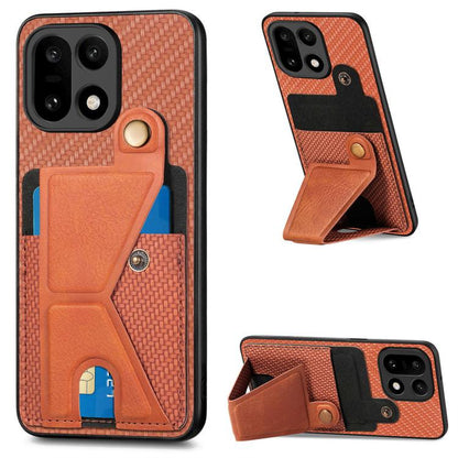 Carbon Fiber Wallet Flip Card K-shaped Holder Phone Case, For OnePlus Ace 6 / 6T / 15R, For OnePlus 15, For OnePlus Nord CE 3 Lite, For OnePlus Nord CE 2 Lite 5G