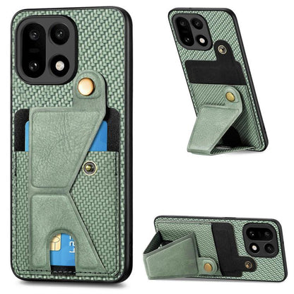 Carbon Fiber Wallet Flip Card K-shaped Holder Phone Case, For OnePlus Ace 6 / 6T / 15R, For OnePlus 15, For OnePlus Nord CE 3 Lite, For OnePlus Nord CE 2 Lite 5G