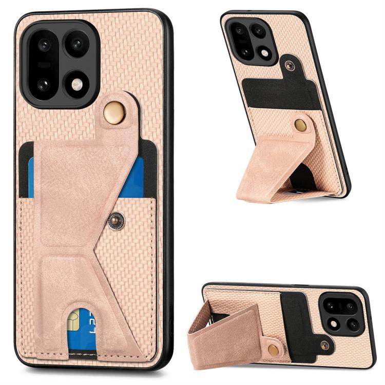 Carbon Fiber Wallet Flip Card K-shaped Holder Phone Case, For OnePlus Ace 6 / 6T / 15R, For OnePlus 15, For OnePlus Nord CE 3 Lite, For OnePlus Nord CE 2 Lite 5G