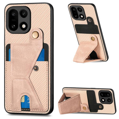 Carbon Fiber Wallet Flip Card K-shaped Holder Phone Case, For OnePlus Ace 6 / 6T / 15R, For OnePlus 15, For OnePlus Nord CE 3 Lite, For OnePlus Nord CE 2 Lite 5G