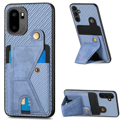 Carbon Fiber Wallet Flip Card K-shaped Holder Phone Case, For OnePlus Ace 6 / 6T / 15R, For OnePlus 15, For OnePlus Nord CE 3 Lite, For OnePlus Nord CE 2 Lite 5G