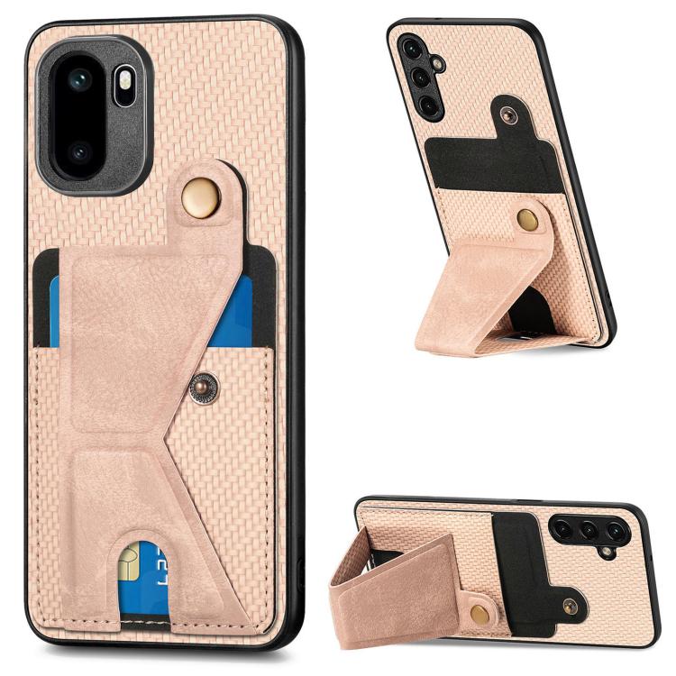 Carbon Fiber Wallet Flip Card K-shaped Holder Phone Case, For OnePlus Ace 6 / 6T / 15R, For OnePlus 15, For OnePlus Nord CE 3 Lite, For OnePlus Nord CE 2 Lite 5G