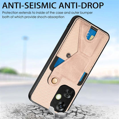 Carbon Fiber Wallet Flip Card K-shaped Holder Phone Case, For OnePlus Ace 6 / 6T / 15R, For OnePlus 15, For OnePlus Nord CE 3 Lite, For OnePlus Nord CE 2 Lite 5G