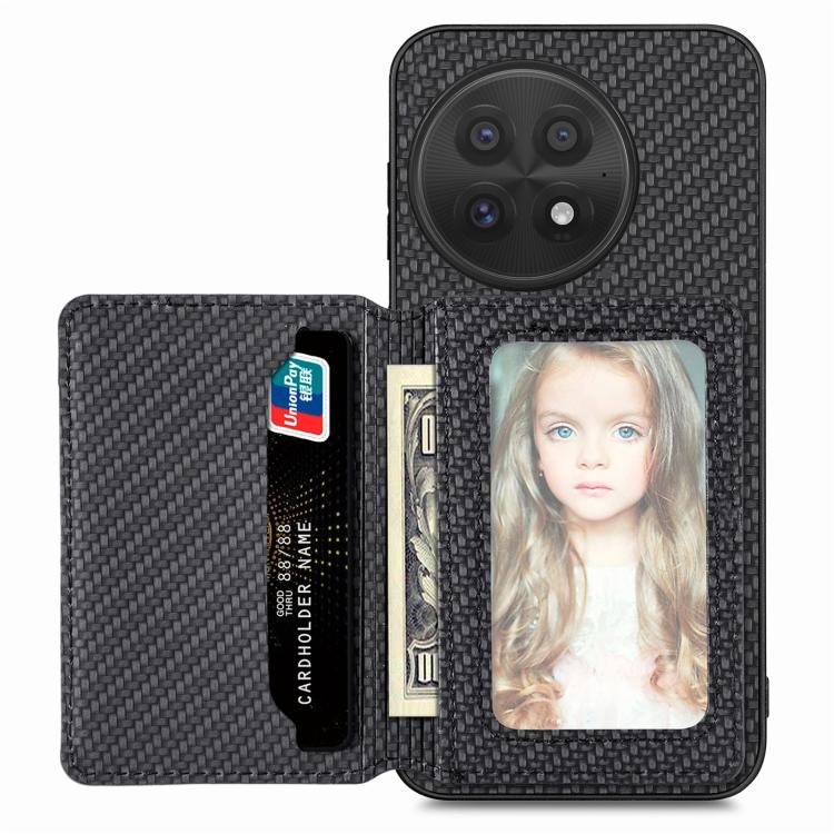 Carbon Fiber Magnetic Card Bag Phone Case, For OnePlus Ace 6 / 6T / 15R, For OnePlus 15, For OnePlus 13, For OnePlus Nord CE 3 Lite, For OnePlus Nord CE2 Lite 5G