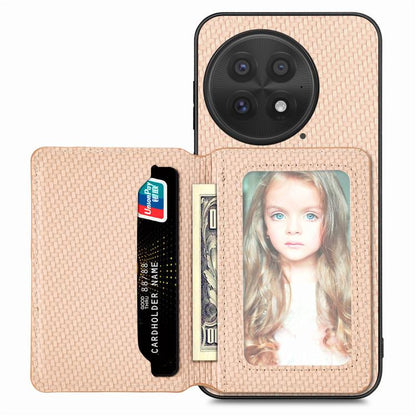 Carbon Fiber Magnetic Card Bag Phone Case, For OnePlus Ace 6 / 6T / 15R, For OnePlus 15, For OnePlus 13, For OnePlus Nord CE 3 Lite, For OnePlus Nord CE2 Lite 5G