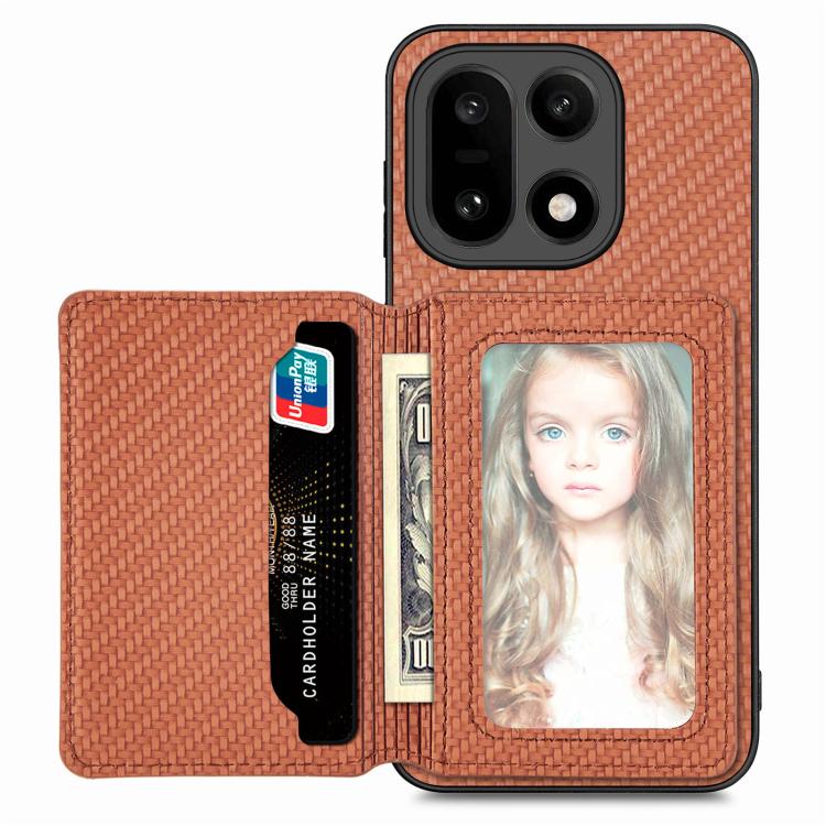Carbon Fiber Magnetic Card Bag Phone Case, For OnePlus Ace 6 / 6T / 15R, For OnePlus 15, For OnePlus 13, For OnePlus Nord CE 3 Lite, For OnePlus Nord CE2 Lite 5G