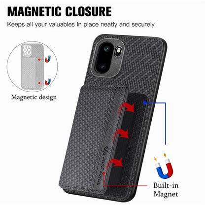 Carbon Fiber Magnetic Card Bag Phone Case, For OnePlus Ace 6 / 6T / 15R, For OnePlus 15, For OnePlus 13, For OnePlus Nord CE 3 Lite, For OnePlus Nord CE2 Lite 5G