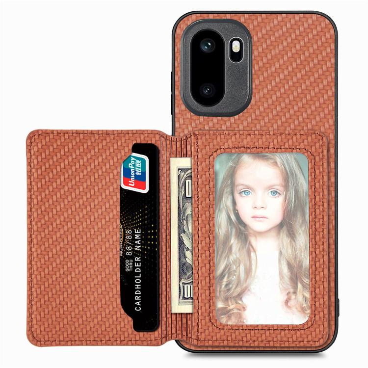 Carbon Fiber Magnetic Card Bag Phone Case, For OnePlus Ace 6 / 6T / 15R, For OnePlus 15, For OnePlus 13, For OnePlus Nord CE 3 Lite, For OnePlus Nord CE2 Lite 5G