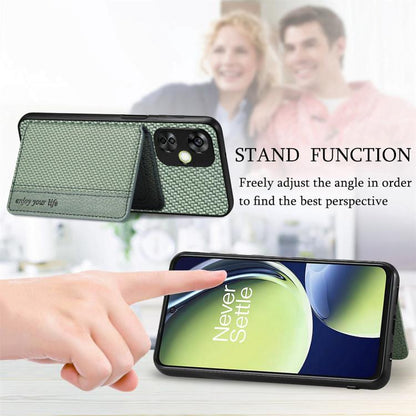 Carbon Fiber Magnetic Card Bag Phone Case, For OnePlus Ace 6 / 6T / 15R, For OnePlus 15, For OnePlus 13, For OnePlus Nord CE 3 Lite, For OnePlus Nord CE2 Lite 5G
