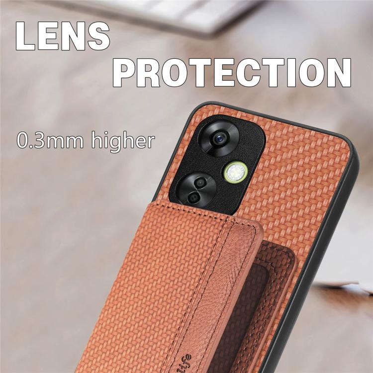 Carbon Fiber Magnetic Card Bag Phone Case, For OnePlus Ace 6 / 6T / 15R, For OnePlus 15, For OnePlus 13, For OnePlus Nord CE 3 Lite, For OnePlus Nord CE2 Lite 5G