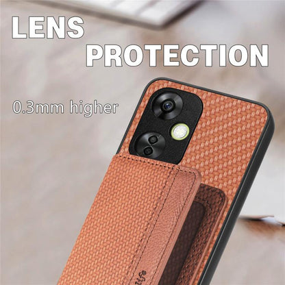 Carbon Fiber Magnetic Card Bag Phone Case, For OnePlus Ace 6 / 6T / 15R, For OnePlus 15, For OnePlus 13, For OnePlus Nord CE 3 Lite, For OnePlus Nord CE2 Lite 5G