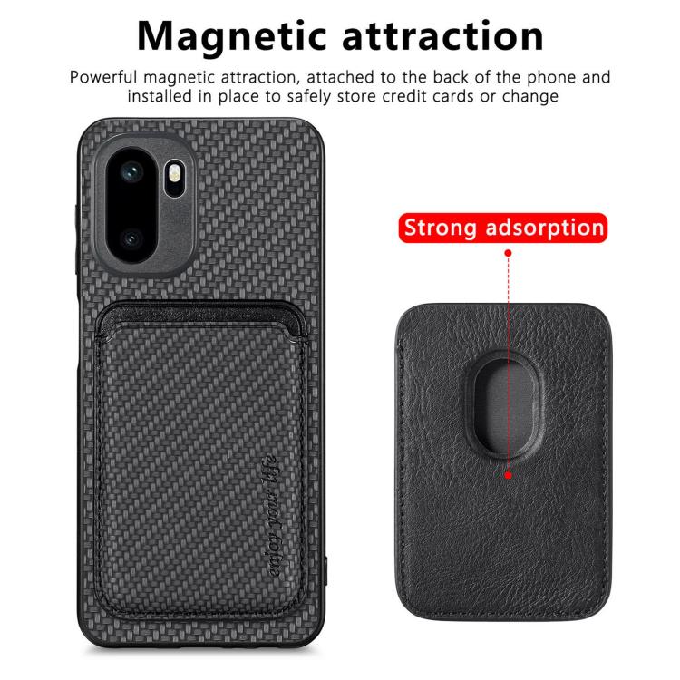 Carbon Fiber Leather Card Magsafe Phone Case, For OnePlus Ace 6 / 6T / 15R, For OnePlus 15, For OnePlus Nord CE 2 Lite 5G