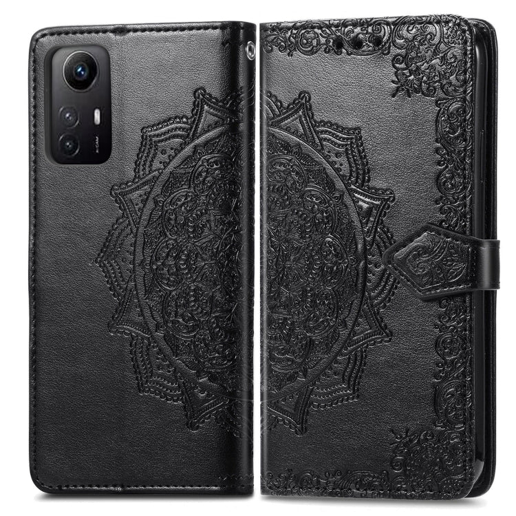 Mandala Flower Embossed Leather Phone Case, For Xiaomi Redmi Note 12S