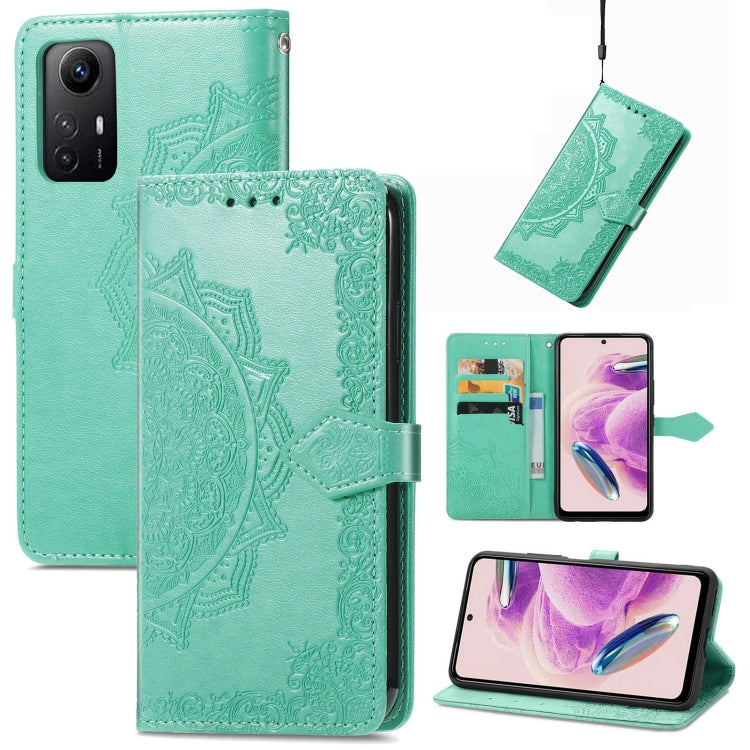 Mandala Flower Embossed Leather Phone Case, For Xiaomi Redmi Note 12S