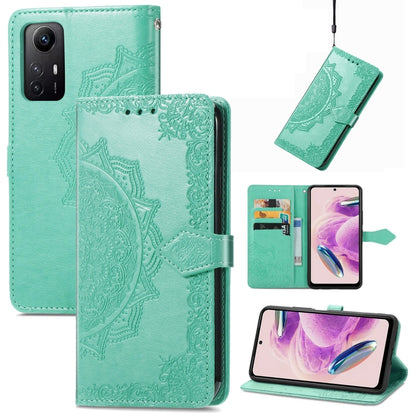 Mandala Flower Embossed Leather Phone Case, For Xiaomi Redmi Note 12S