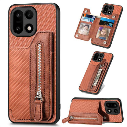Carbon Fiber Horizontal Flip Zipper Wallet Phone Case, For OnePlus Ace 6 / 6T / 15R, For OnePlus 15, For OnePlus Nord CE 3 Lite, For OnePlus Nord CE 2 Lite 5G