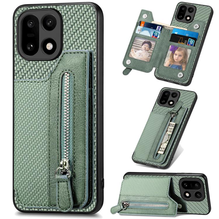 Carbon Fiber Horizontal Flip Zipper Wallet Phone Case, For OnePlus Ace 6 / 6T / 15R, For OnePlus 15, For OnePlus Nord CE 3 Lite, For OnePlus Nord CE 2 Lite 5G