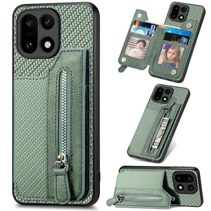 Carbon Fiber Horizontal Flip Zipper Wallet Phone Case, For OnePlus Ace 6 / 6T / 15R, For OnePlus 15, For OnePlus Nord CE 3 Lite, For OnePlus Nord CE 2 Lite 5G