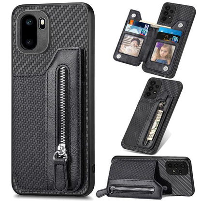 Carbon Fiber Horizontal Flip Zipper Wallet Phone Case, For OnePlus Ace 6 / 6T / 15R, For OnePlus 15, For OnePlus Nord CE 3 Lite, For OnePlus Nord CE 2 Lite 5G