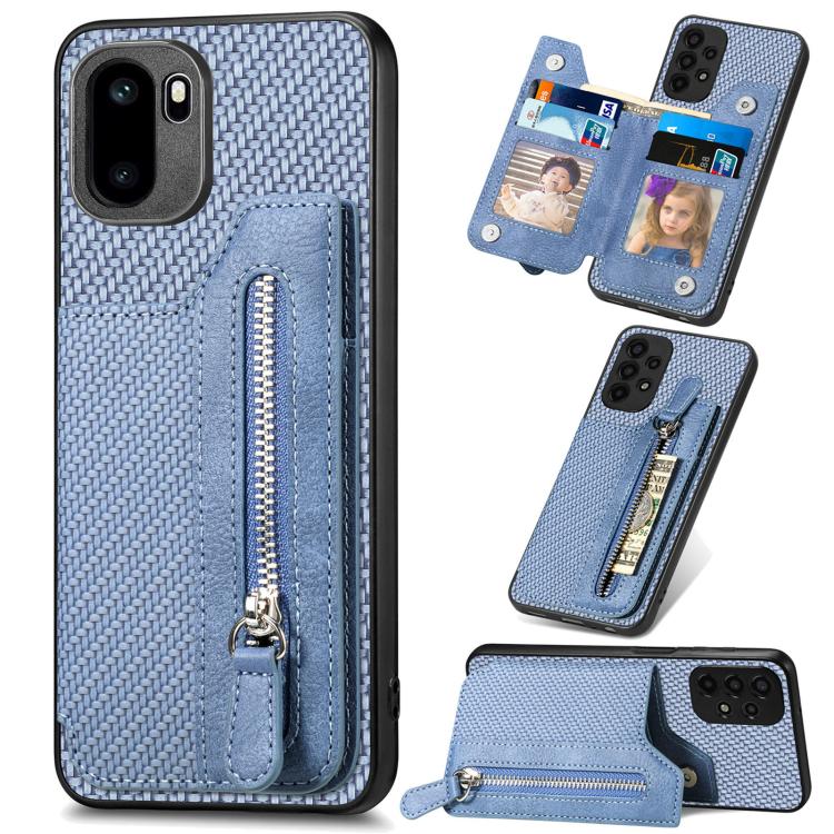 Carbon Fiber Horizontal Flip Zipper Wallet Phone Case, For OnePlus Ace 6 / 6T / 15R, For OnePlus 15, For OnePlus Nord CE 3 Lite, For OnePlus Nord CE 2 Lite 5G
