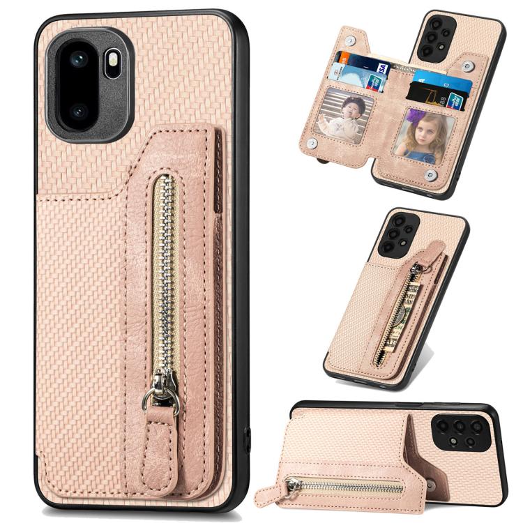 Carbon Fiber Horizontal Flip Zipper Wallet Phone Case, For OnePlus Ace 6 / 6T / 15R, For OnePlus 15, For OnePlus Nord CE 3 Lite, For OnePlus Nord CE 2 Lite 5G