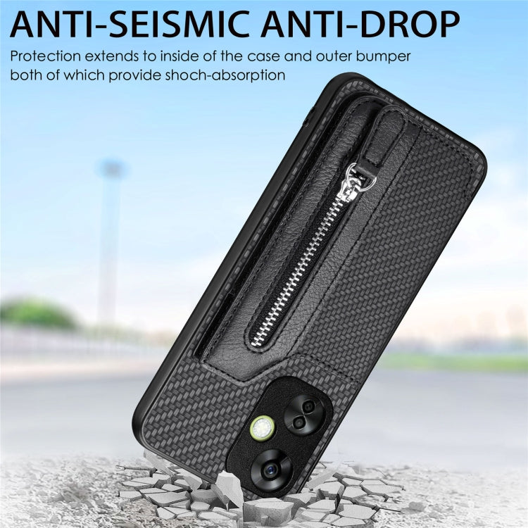 Carbon Fiber Horizontal Flip Zipper Wallet Phone Case, For OnePlus Ace 6 / 6T / 15R, For OnePlus 15, For OnePlus Nord CE 3 Lite, For OnePlus Nord CE 2 Lite 5G