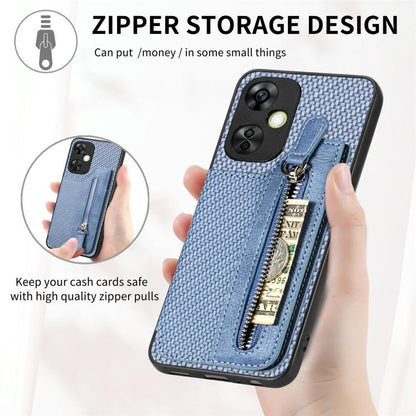 Carbon Fiber Horizontal Flip Zipper Wallet Phone Case, For OnePlus Ace 6 / 6T / 15R, For OnePlus 15, For OnePlus Nord CE 3 Lite, For OnePlus Nord CE 2 Lite 5G